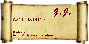 Goll Jolán névjegykártya